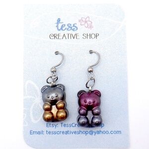 Small Resin Bears Earrings NEW